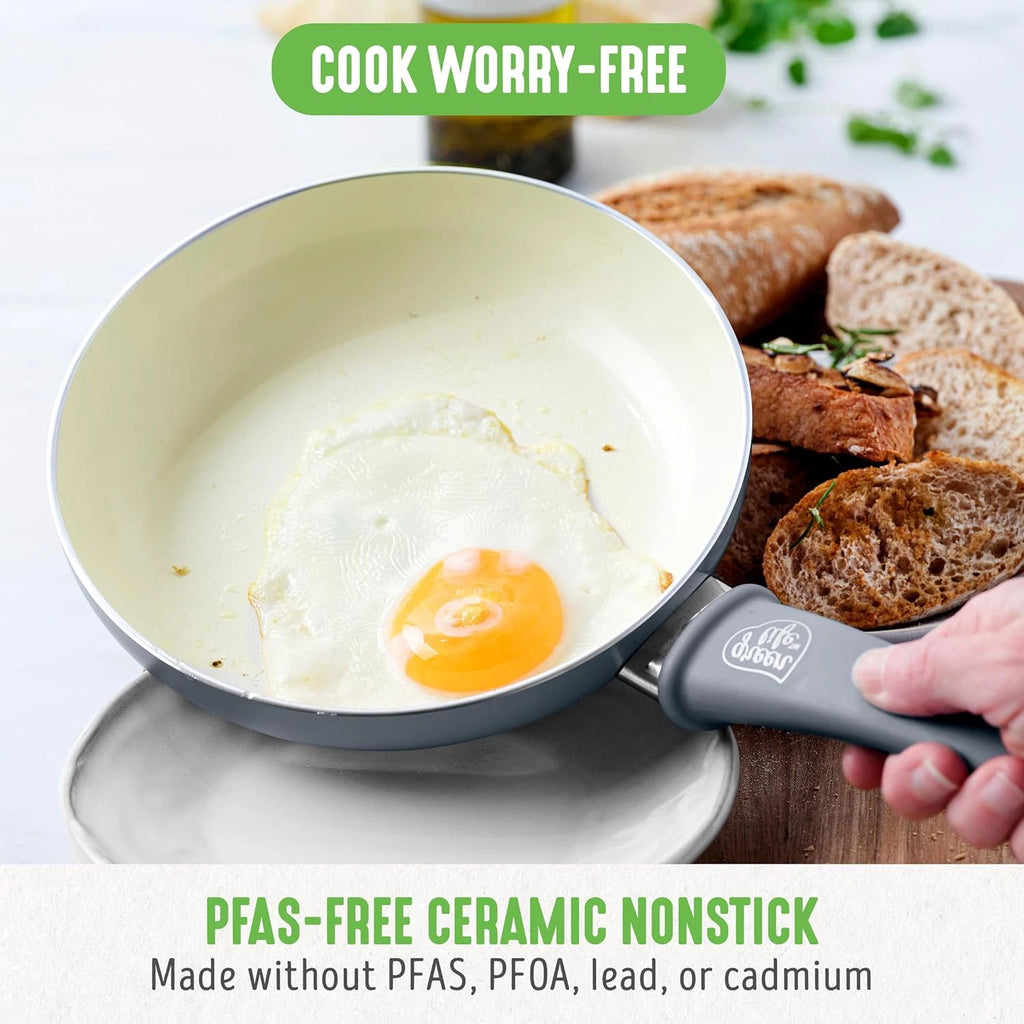 Happiness PFAS-Free Ceramic Nonstick Cookware Set – Soft Grip, Non-Toxic