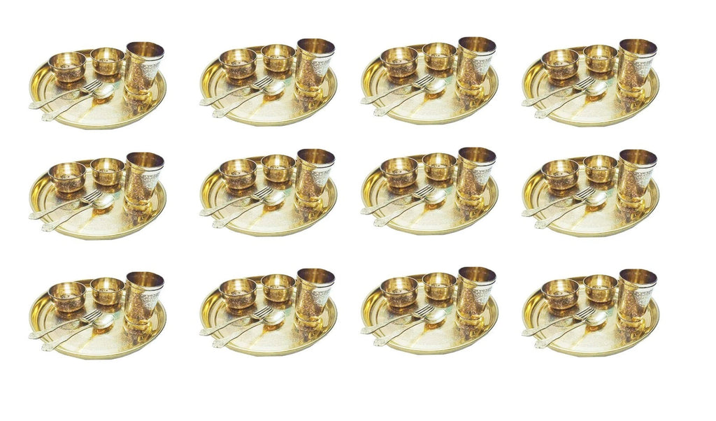 Happiness Elegant Handcrafted Brass Dinner Set – Luxurious Brass Tableware