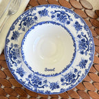Happiness Antique Azul Blue 24-Piece Porcelain Dinnerware Set – 6 Person Vintage Floral
